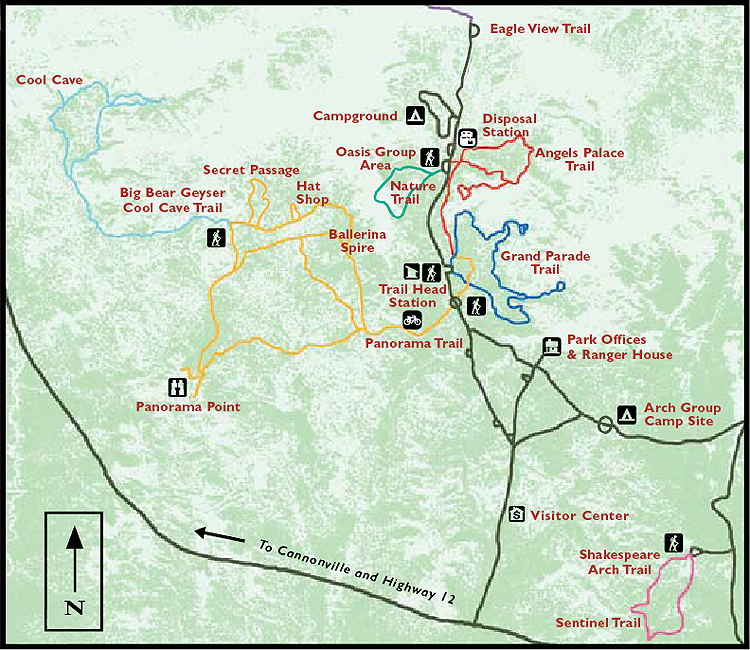 carte du kodachrome bassin state park, utah